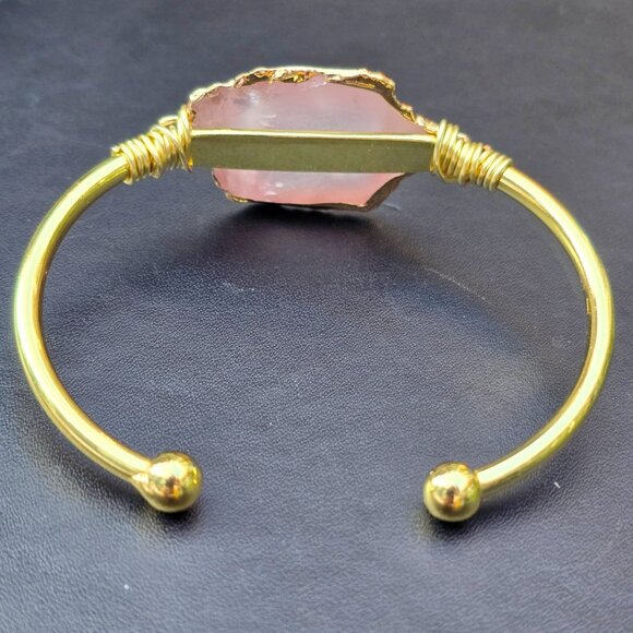 Rose Quartz Wire Wrap Bracelet w/ 14Kt Gold Over Copper – Adjustable – NWT - Picture 8 of 8